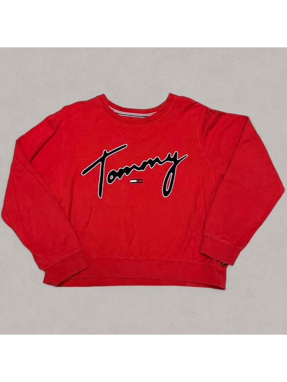 Vintage Hilfiger Denim Men's Red Sweatshirt